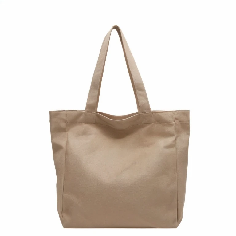 a close up of a light brown Bag on a white background, taupe, Bag, fluid Bag, light brown mist, sandy light brown, full length view, full length view, Bags, sunlight, ocher, full height view, CAS, tan, Linen canvas, Sha Xi, nice images, Alana Fletcher, gray canvas, virvia, light brown, EUR