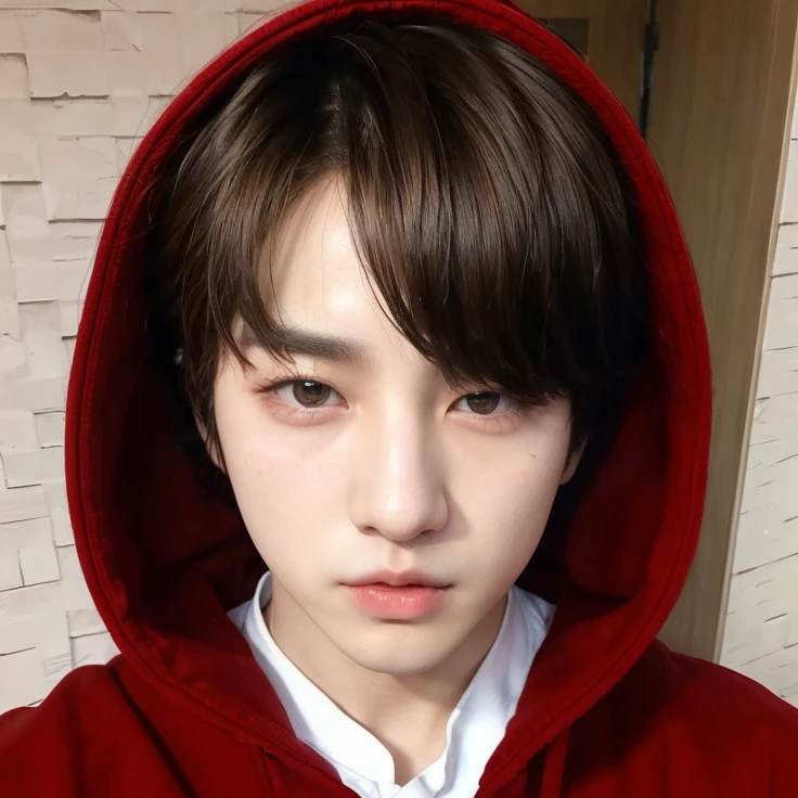 Jeon Jungkook, Jungkook from bts , foto realista, doll face, pale skin, light brown hair, ultra HD, 8k, big juicy lips