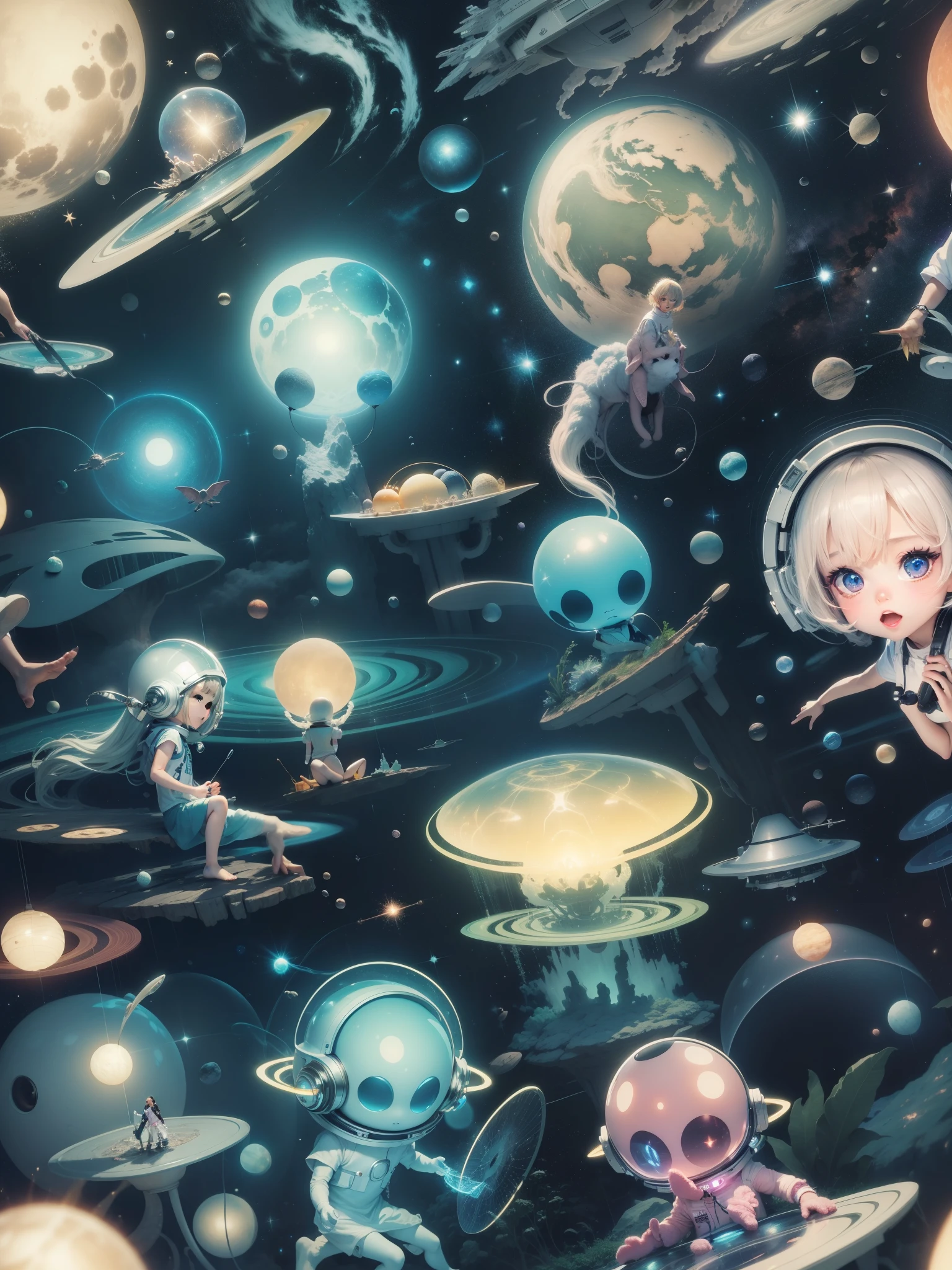 outer space、Light、Alien backwards、shine