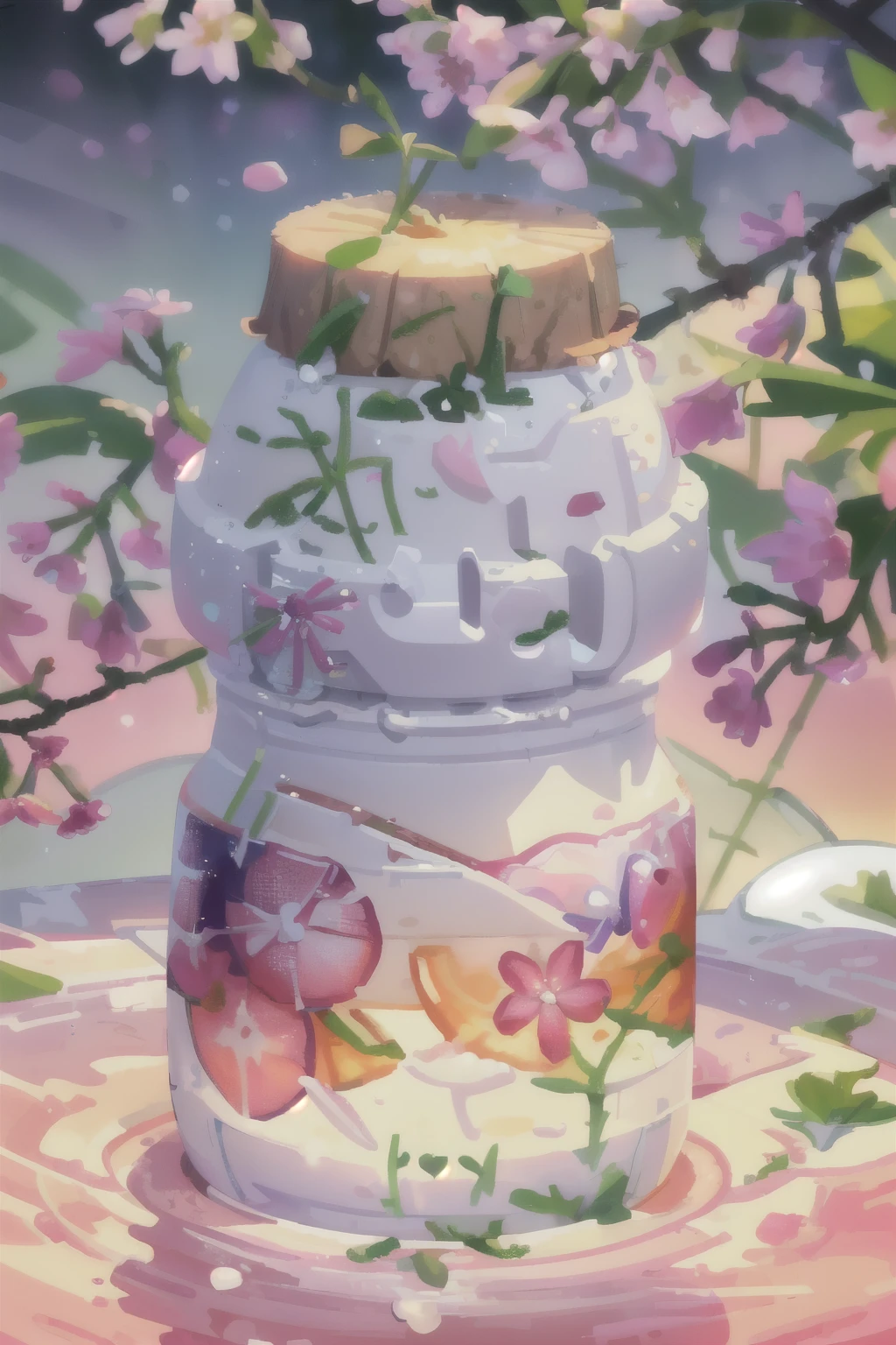 (best quality,4k,8k,highres,masterpiece:1.2),ultra-detailed,(realistic,photorealistic,photo-realistic:1.37),Yakult logo,spring,healthy,plum blossom background,purple and pink colors,soft lighting,refreshing,delicious,yogurt medium,close-up of Yakult bottle,beautiful flowers,green grass,clear blue sky,small droplets on the bottle surface,dew on the leaves,fresh and vibrant atmosphere,subtle sunlight,thick creamy texture,crisp and fresh taste,asian probiotic drink,twist cap,smooth and glossy surface,transparent bottle,healthy lifestyle,rich in beneficial bacteria,refreshing drink on a warm day,joyful and uplifting feeling,lively and inviting scene,nourishing body and mind,new beginnings,gentle breeze,simple and elegant composition,representing vitality and happiness.