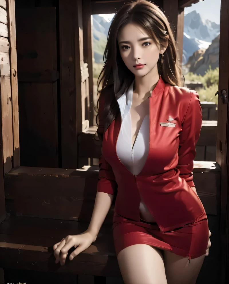 Red tight skirt