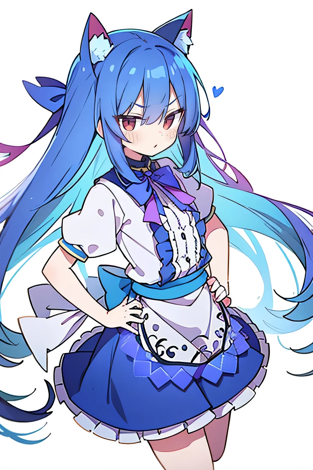 (masterpiece),best quality, expressive eyes, perfect face, 1girl,
Put your hands on your waist,fair, Gorgeous,Japanese cartoons,girl,lola,Hina Angel, blue hair, blue haired, floating clothes,Grab your waist, Grab your waist, hands on hips , hands on hips,sit, sit on ground, Legs on the ground, flat chest,cat ears,