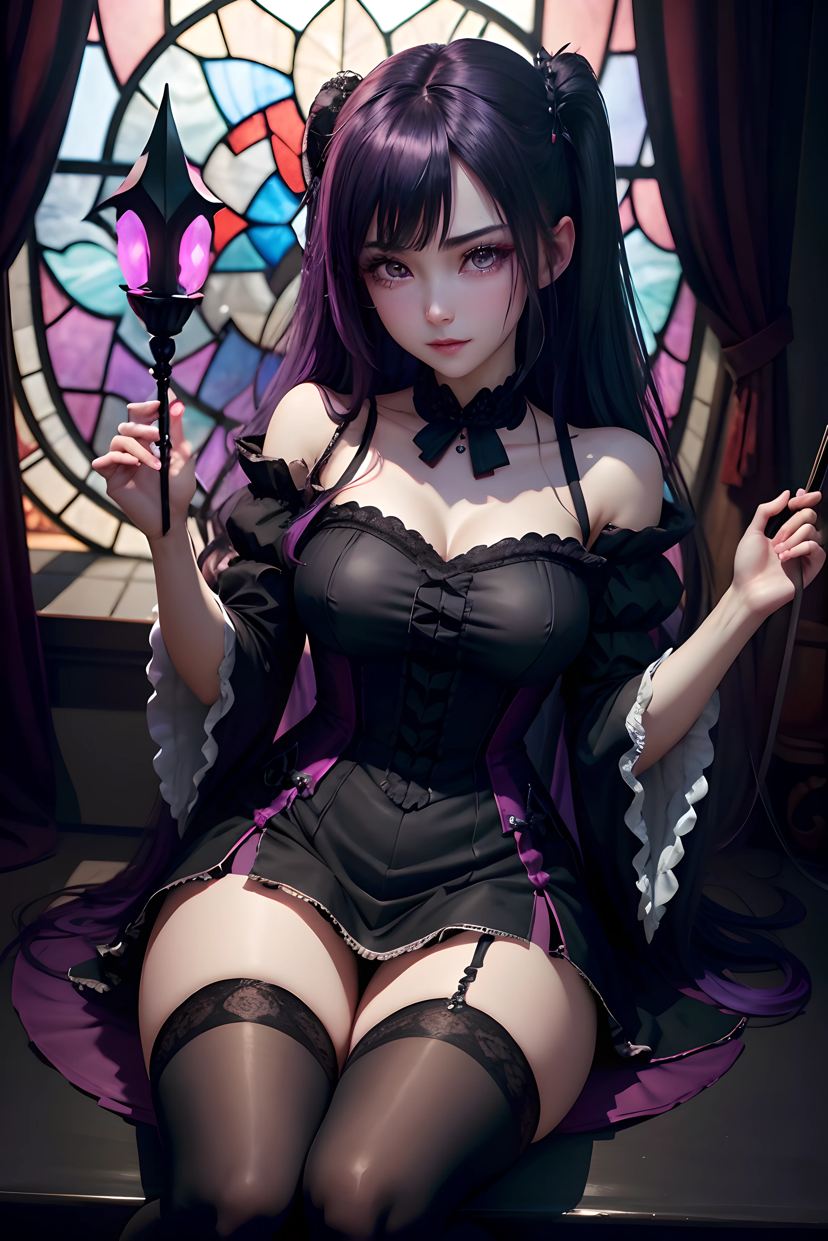 A sexy、Glamour、A slight smil、garterbelts、knee high socks、panthyhose、Beautifying the world、Unhappy、Lament my night's fantasy、Beautie、Beautiful shape、wretched、ghosts、wraiths、Evil Spirit、Beautiful、boredom、Unusual beauty、Bewitching、Fornication、Hard Dark Gothic Makeup、Maniacal、Deep night sky、horor、twin-tail hair、Black Dark Eyeshadow、Visual Lock、slaves、crying how bright、mourn、Sad songs、Good skin luster、Lace pink、Long hair straight hair、Dark Gothic Makeup、Dark smile、An abnormal、Restless Palace、Kamimei、Pleasant look、Fragrant beauty、Smell、lovely、Kiss Face、age19、carriage、Lying、seductiv、look down from above、 plump thighs、Strong sexual pleasure、masturbation、A look of shame、open your legs a little、maid clothes、Dark Gothic、Gothic Long Dress、Gothic lolita、toilet、Toilet room、bath room、Get on your knees、Purple hair、Masturbation、bell sleeves、Wizard Sleeve、Obscene look、Stained glass background、Thigh to face angle、