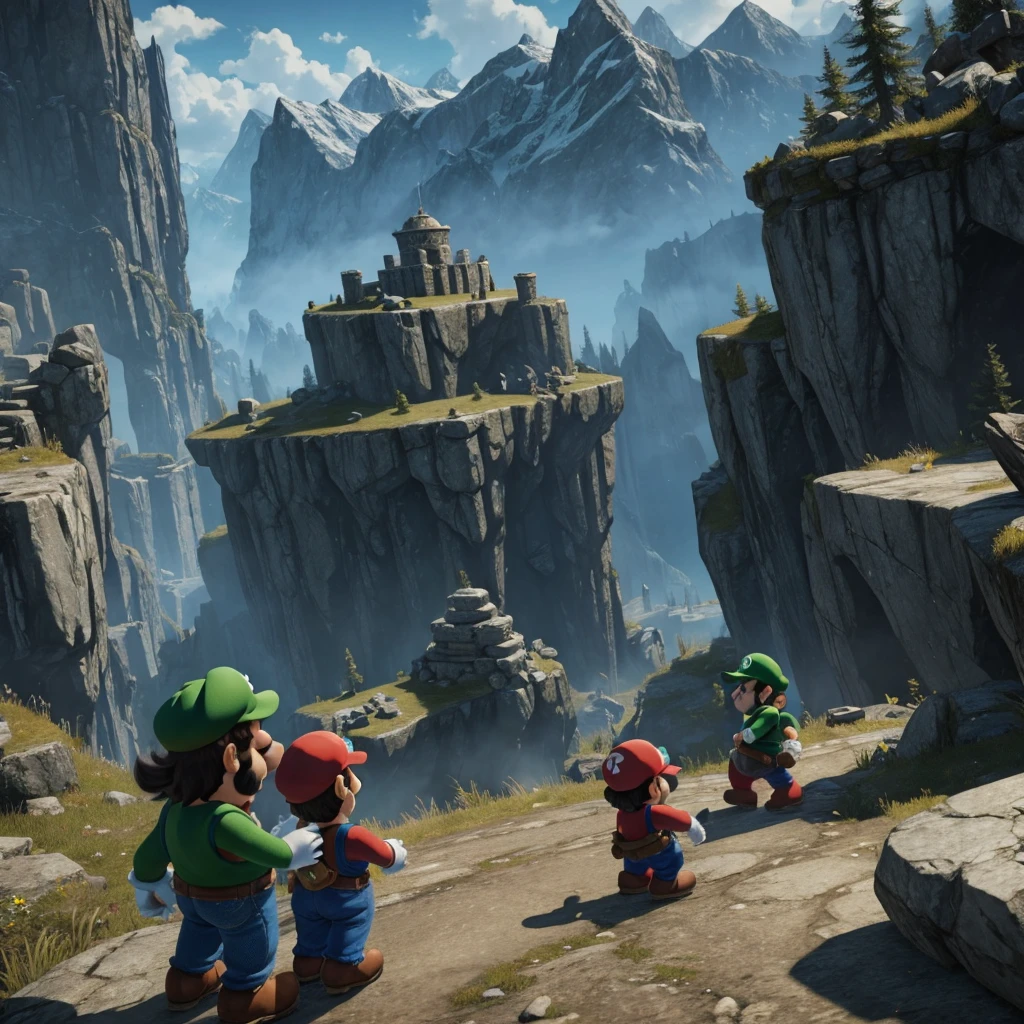Super Mario and Luigi within the Skyrim universe