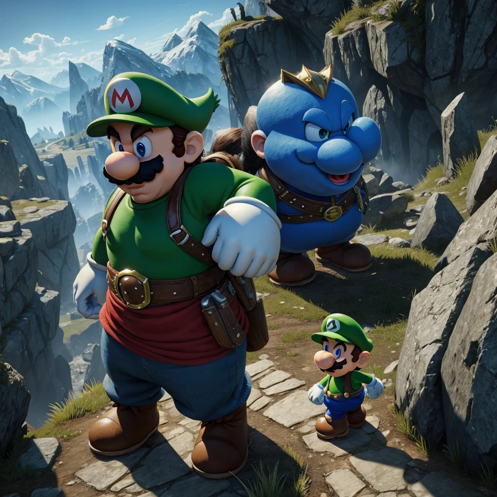 Super Mario and Luigi within the Skyrim universe