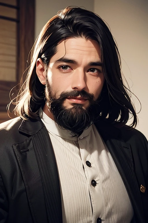Homem Arafed com coroa e manto azuis, rei medieval ruivo e grisalho, barba ruiva, barba rala, idade 50 anos, cabelo curto, retrato do imperador da humanidade, personagem altamente detalhado, painted in high resolution.