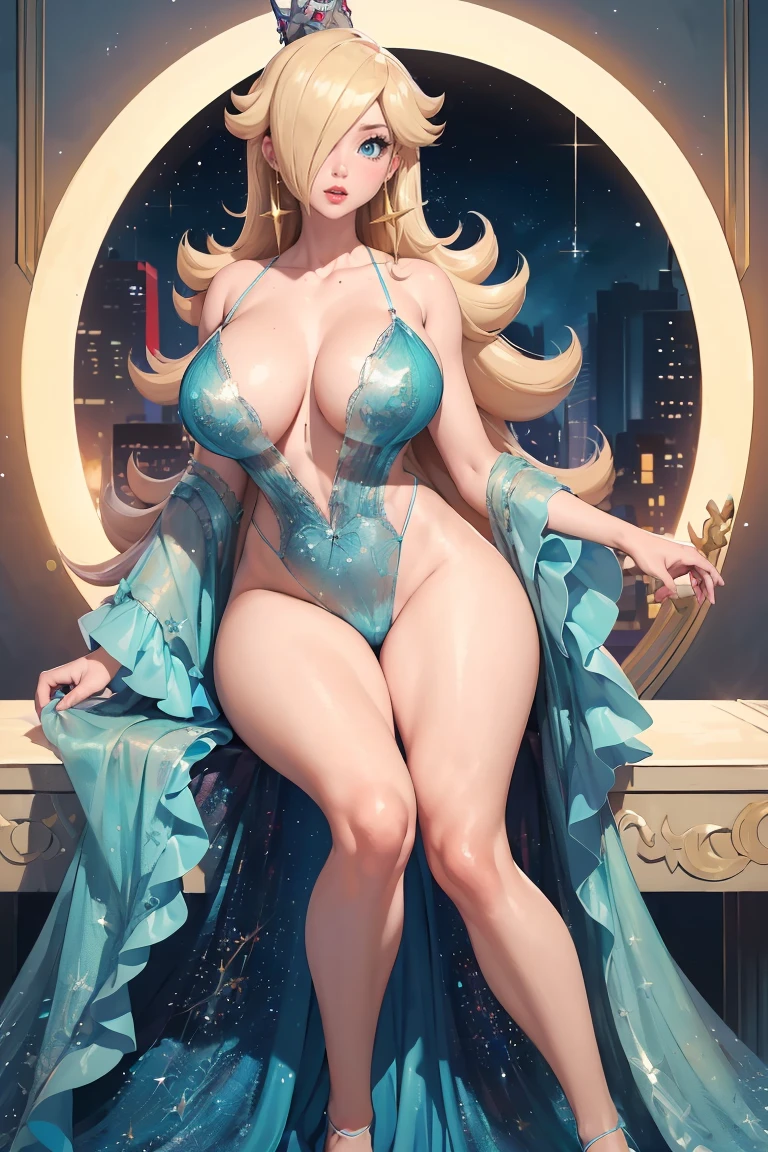 (best quality). (Ultra Detalhado). (1girl), Olhando para o Viewer. (Antecedentes detalhados). belos olhos detalhados. rosto delicado e bonito. (high saturation), ????? grandes, droopy ???????, (((???? miss universe blue dress))), (((long legs))), (((????????????????))), (((blue lingerie)))