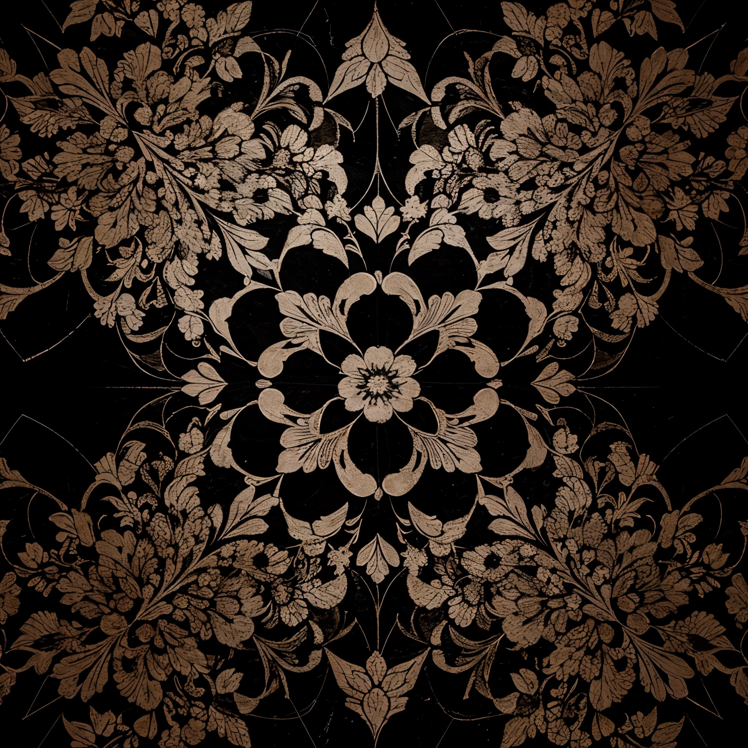 flower, pattern, Black background, marble pattern, flowerสีทอง 