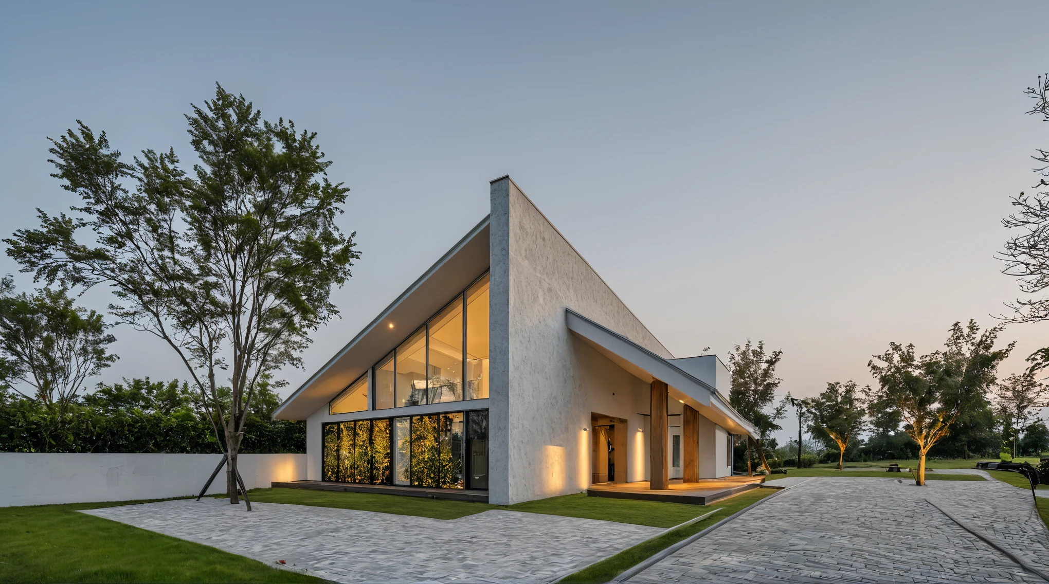 Masterpiece, high quality, best quality, authentic, super detail, outdoors, onestoreyvillaXL, aiaigroup, house style modern on the street ,stairs, white wall ,road,pavement, grass, trees, sky, cloud, (daylight:1.1)
