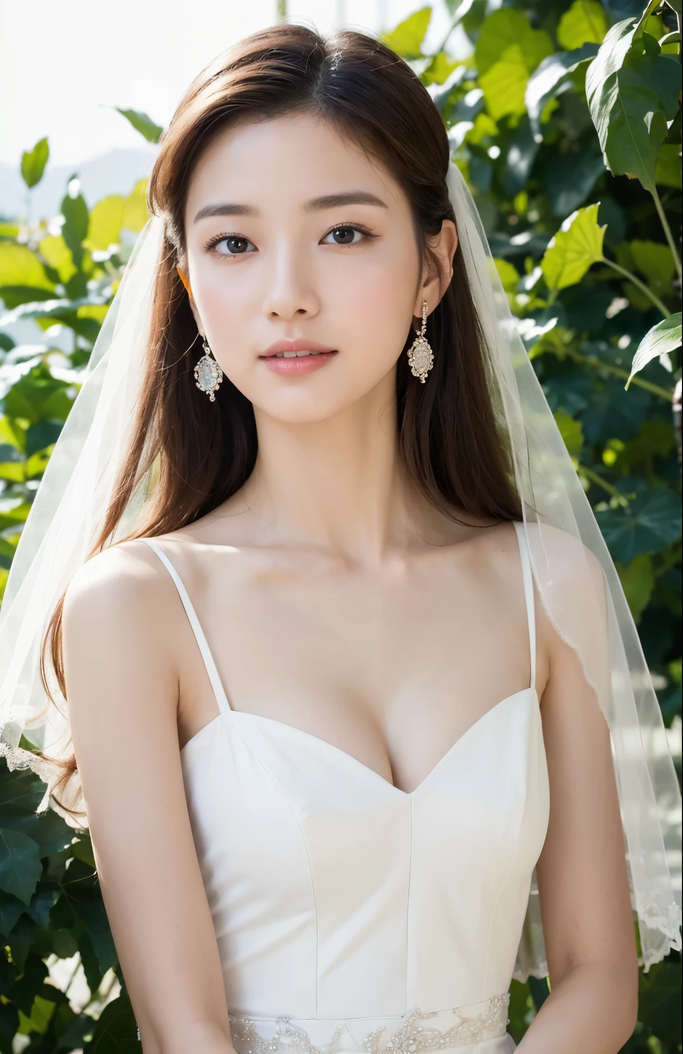 disordered posture, (very delicate and beautiful work), (masterpiece), 1 girl, A girl in a wedding dress surrounded by lots of hibiscus, veil, race, beautiful blue sea, High resolution, That's ridiculous, attractive expression, smile, beautiful clear eyes, green eyes, delicate neckrace, delicate earrings, full body, Bright flower garden, simple background blur, Super detailed description, beautiful, attractive, Ultra-fine painting, delicate face, delicate figure, thin clavicle, nice lips, beautiful, soft back, mix 4, (8K, Raw photo, highest quality), masterpiece: 1.2), (realistic, photorealistic: 1.37), one girl, cute, professional lighting, photon mapping, radio city, Physically based rendering