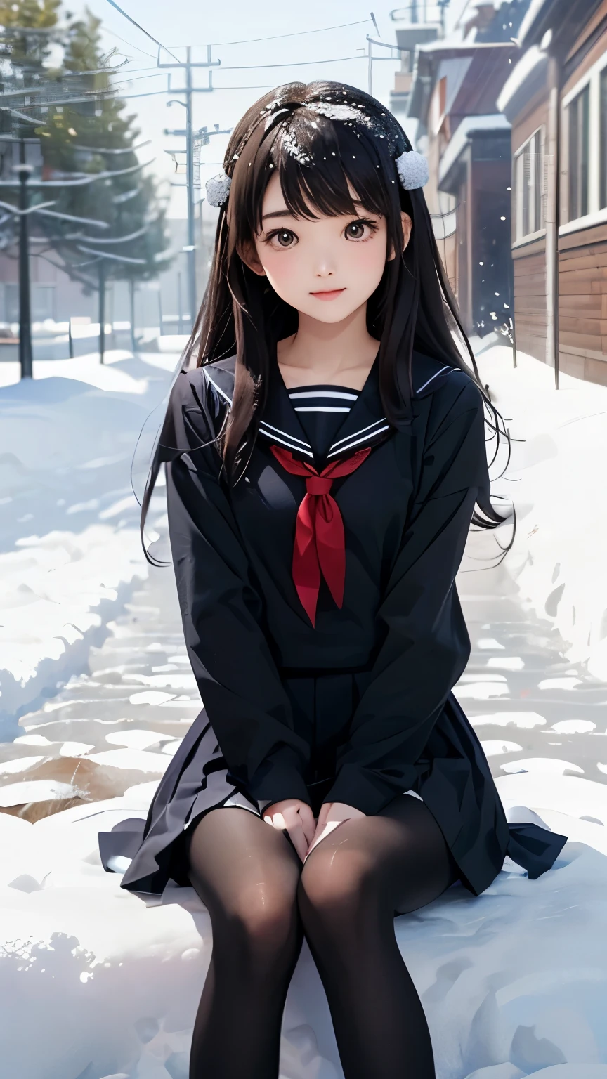Erase the white line at the hem of the skirt and make it black。Remove the white lines to blend in with the black clothes