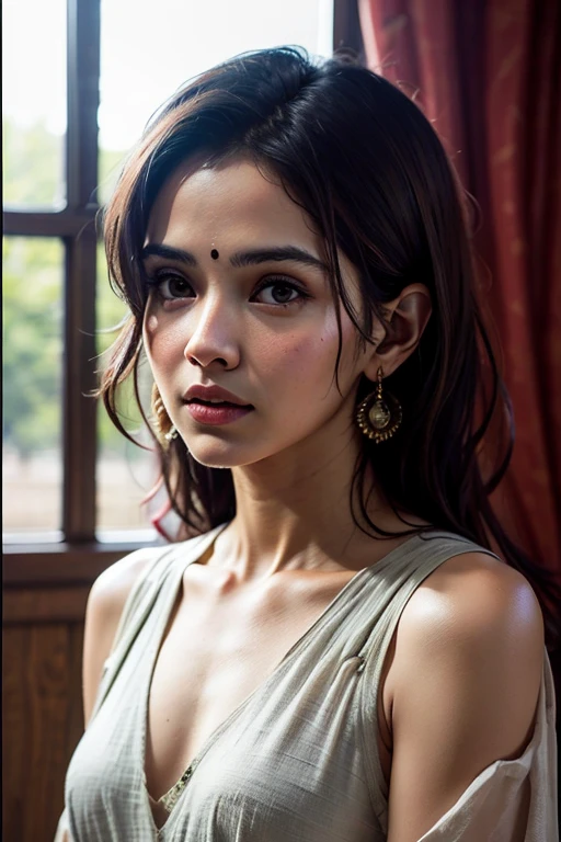 There a woman isma young beautiful indian woman , face feature like Katrina Kaif , standing looking in to the camera , portrait casual photo , Realism Realism,portrait ,Raw Photo,Extremely Realistic,Realism,PHOTO REAL