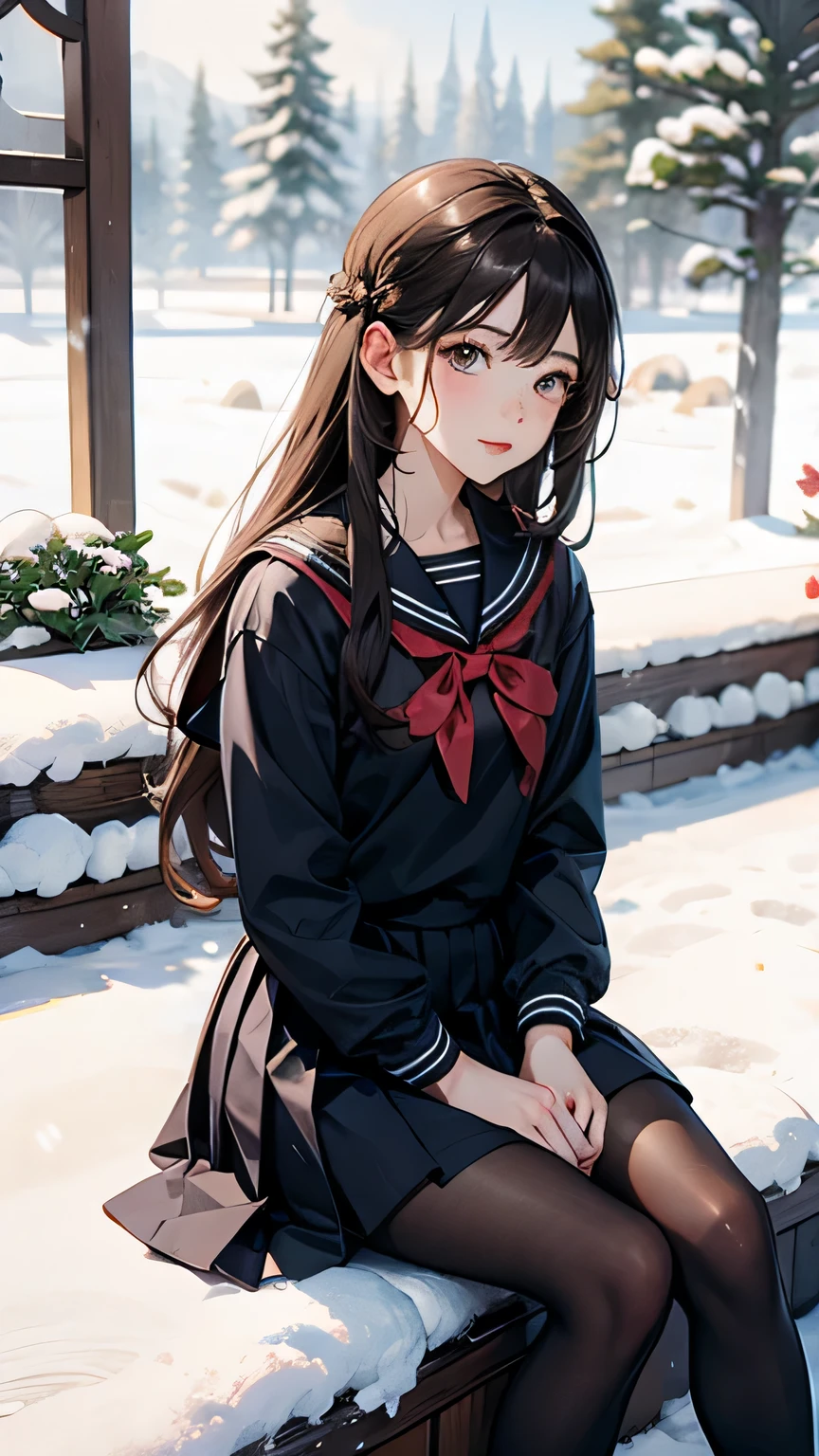 Erase the white line at the hem of the skirt and make it black。Remove the white lines to blend in with the black clothes