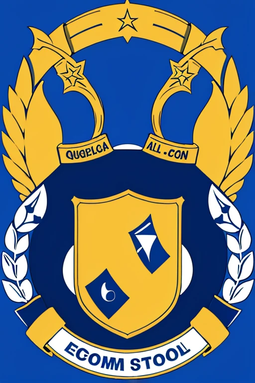 logotipo de un equipo de futboll escolar, que tenga colores azul y negro