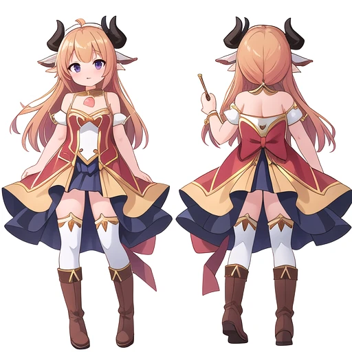 masterpiece, best quality, cute eyes, 1girl, solo, high fantasy costume, ((white background)), full body, multiple views, boots, leotard, cow horns, curled horns, dragon horns, tree horns, goat horns, giraffe horns, fiery horns, sheep horns, succubus,
