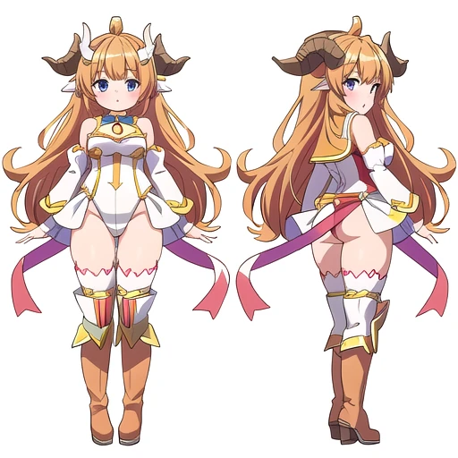 masterpiece, best quality, cute eyes, 1girl, solo, high fantasy costume, ((white background)), full body, multiple views, boots, leotard, cow horns, curled horns, dragon horns, tree horns, goat horns, giraffe horns, fiery horns, sheep horns, succubus,
