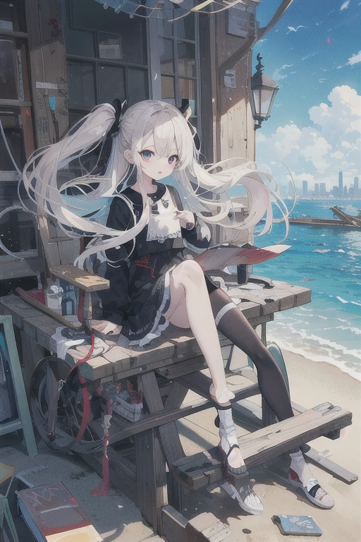 (highest quality、masterpiece、Highest image quality)、Contemporary Art、chaos、Ocean、null、city