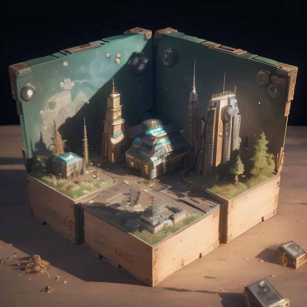 6598年Mars realistic model, (bifurcation, original photo, best quality, masterpiece:1.4),SteampunkCyberpunk6820 City,(CyberpunkMars light:1.3), Mars (related to land),(in a small nature box:1.3),Isometric, small nature, landscape on foundation,landscape,