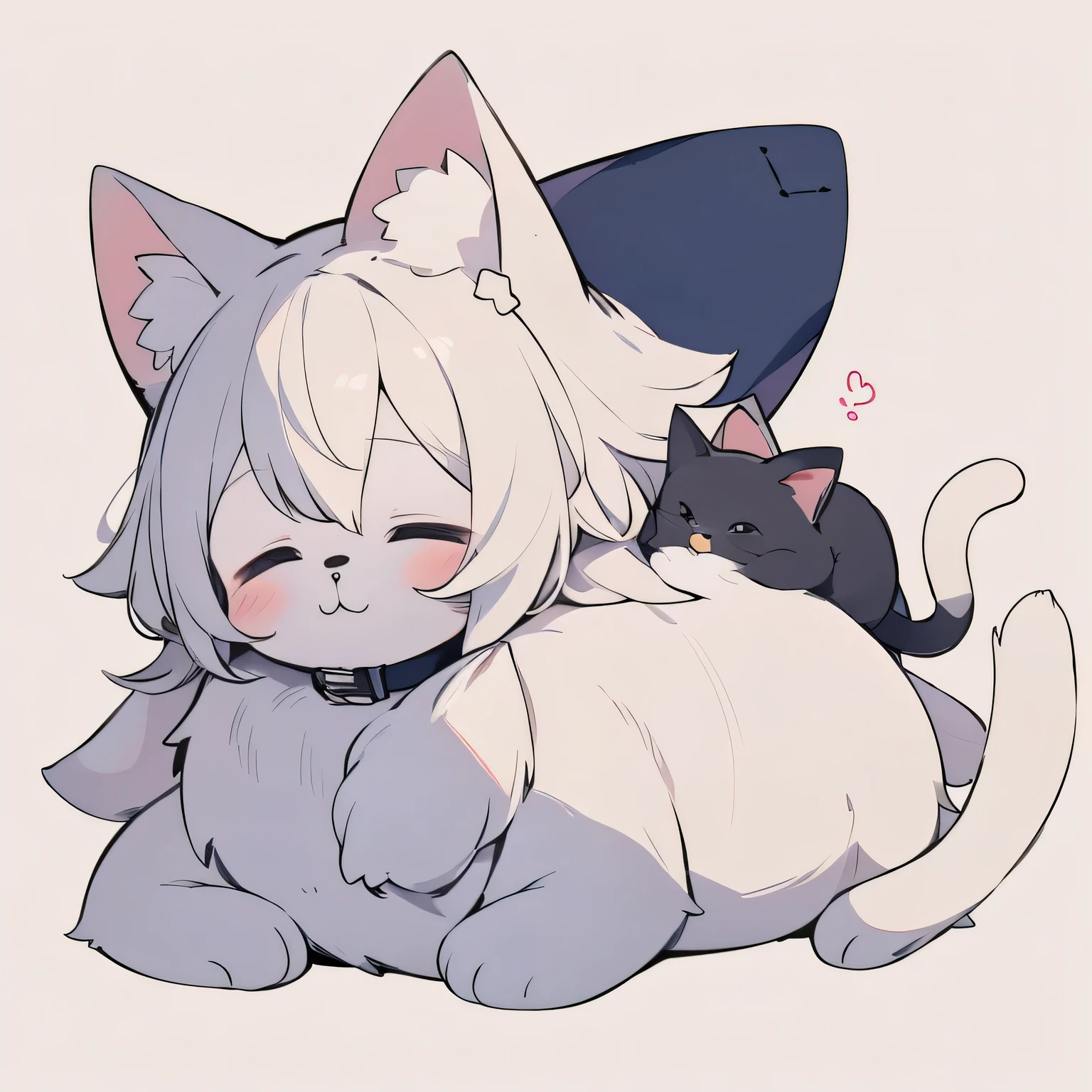 (highest quality、masterpiece、High resolution、be familiar with)、(pastel colour)、(Fewer color schemes:1.2)、Cat, Fluffy and cute、sleep on your back:1.7、Bright illustration taste 1.4、simple background:1.8、Cute decorative background 1.4