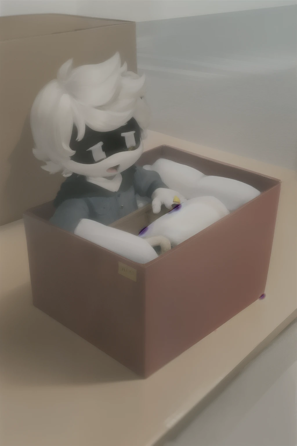 CG boy sitting in the box