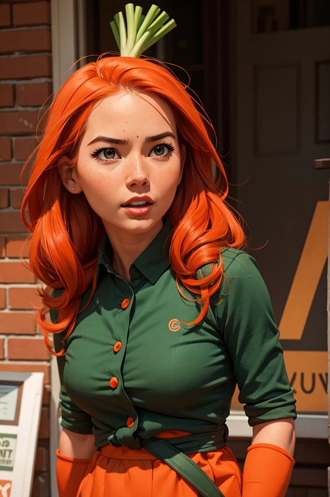 A young teenager redhead with gwen stacy's hair style, freakless, european face, dressed like high schooler showing her transparent panty, skirt up