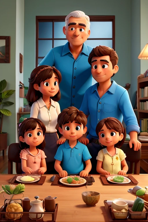 The image could represent a contemporary family sitting around a table, compartiendo una comida o una actividad juntos. All family members would be smiling and showing signs of happiness. Sin embargo, if you look more closely, You can see small details that suggest the resilience and mental health of the family.

Por ejemplo, some family members may have small visible scars, representing the challenges they have overcome in the past. Besides, symbolic elements such as a growing plant could be included in the background, symbolizing growth and renewal. There could also be books related to the topic of mental health on the table, indicando que la familia se preocupa por su bienestar emocional.

En resumen, The image would represent a contemporary family that has gone through difficult times, pero que ha demostrado resiliencia y ha encontrado formas saludables de cuidar de su salud mental.