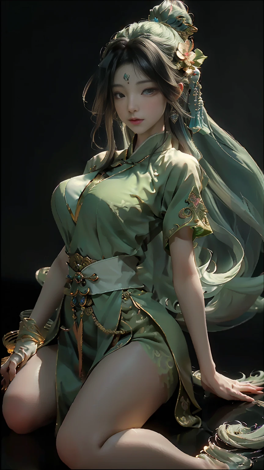 best quality)), ((Masterpiece)), (details:1.4), 3d, (((The beautiful Goddess Guan Yin has perfect big breasts.))), HDR (high dynamic range),Ray Tracing, NVIDIA RTX,Excellent resolution,detailsสมจริง, subsurface scattering, PBR Texturing, After processing, Anisotropic filtration, depth of field, Maximum sharpness and clarity,multi-layered surface,Albedo and special maps,surface shading,Accurate simulation of light-material interactions,perfect proportions,Octane Render,electricity