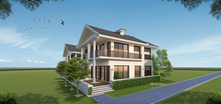 1 neoclassic house:1.2, tslope roof, neo classic detail:1.2