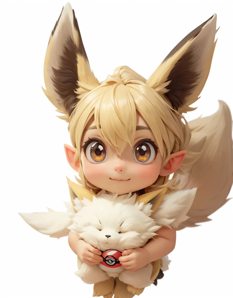 pokemon Ibrahimovic is a cute little character with big ears, Ibrahimovic, similar to pokemon, Cute Pokemon style, Illustration elf, fluffy!!!, Pointed ears, new pokemon, fluffy ears, Cute fox pokemon, A fox-like evolved Pokémon, Bran affinity elf style