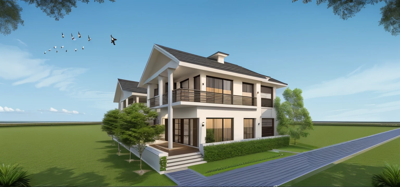 1 neoclassic house:1.2, tslope roof, neo classic detail:1.2