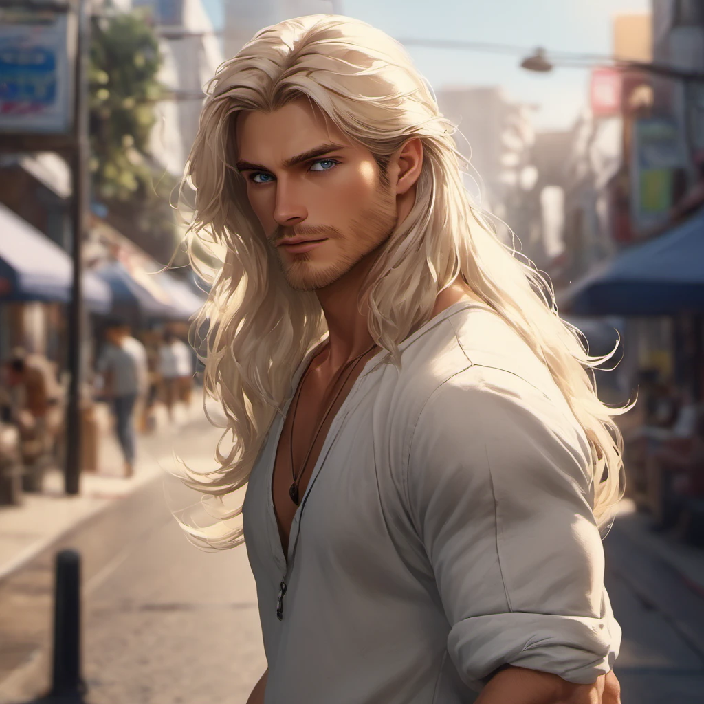 A tall, handsome, stately, masculine majestic man, he has long straight silver-platinum hair, gray-blue eyes, athletic build, he is dressed in light jeans and a white T-shirt. He walks barefoot along an empty ocean beach, next to him holding his hand, there is an incredibly beautiful fragile delicate girl of short stature, golden-haired blonde with long golden hair, blue eyes, she is dressed in a light white short summer silk sundress, she walks barefoot, in her hands she has white sandals. They are in love with each other. Masterpiece, perfect drawing, realistic drawing, full-length drawing, detailed study, 8k. full-length image, realistic image, dynamic image, detailed image. an extremely detailed illustration, a real masterpiece of the highest quality, with careful drawing. anime style.