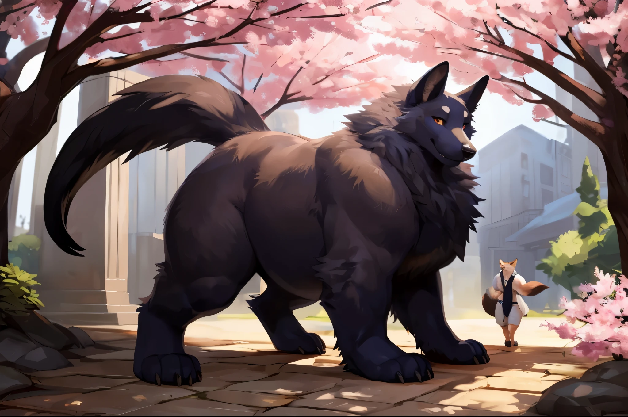4k ultra quality, 4k full body view,(ultra high detailed body), fox, detailed body,by mystikfox61, by glitter trap boy,feral paws, by bebebebebe,by morethreedee, by seibear,(thick thigh),(chubby thigh),thicc thigh,thick legs,chubby legs,thicc legs,enomorous thigh,massive thigh,massive legs,thick lower legs,wide legs,(detailed thigh),(wide thigh),fluffy belly sharp nails,((sfw)),(ultra detailed face),detailed eyes,big tail,fluffy tail,(detailed tail),enomorous tail,bigger tail,huge tail,volumetric light,muscle legs,big paws,(thick paws),fluffy paws,furry paws,enomorous paws,(animal focus), beast,standing,(bigger lower body),strong lower body,(long legs),side view,master works, super fine, 4k resolution, high quality,high picture detail,dark fantasy,illusory engine, Masterpiece,dire fox,feral belly,faint lighting,white fur,sakura,shrine,cute face,macro,giga