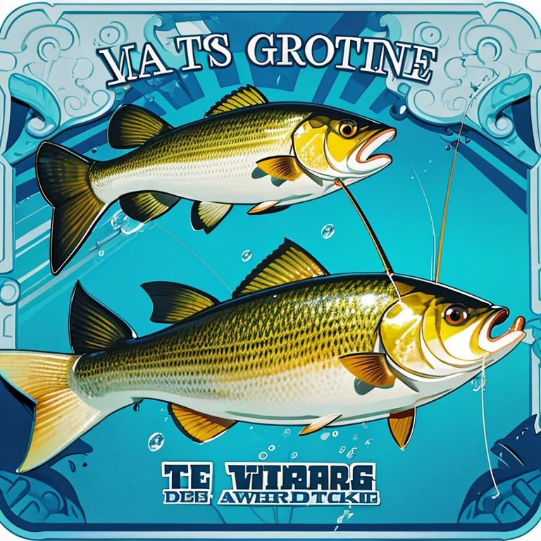 Cartoon logo fishing mouth with lines on it makes the text more vivid:Let's go Great Fisherman
