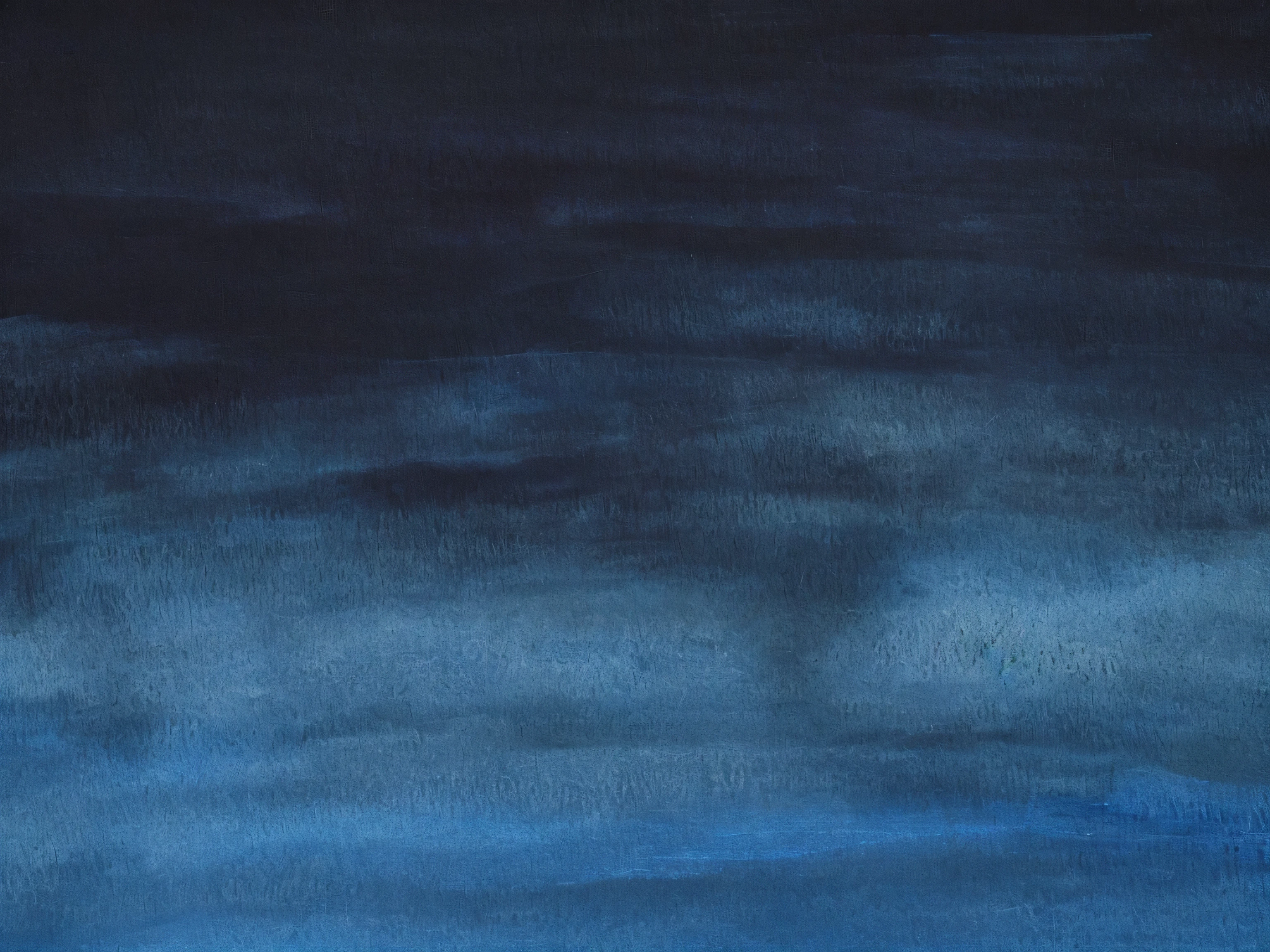 painting of a blue ocean with a small boat in the water, deep blue water color, dark blue mist, dark blue background, flat water color texture, indigo background, dark blue atmosphere, dark blue water, deep blue background, cold lights soft painting, dark tenebrous blue background, painted texture, dark blue tones, abstract minimalism art painting, painted in high resolution