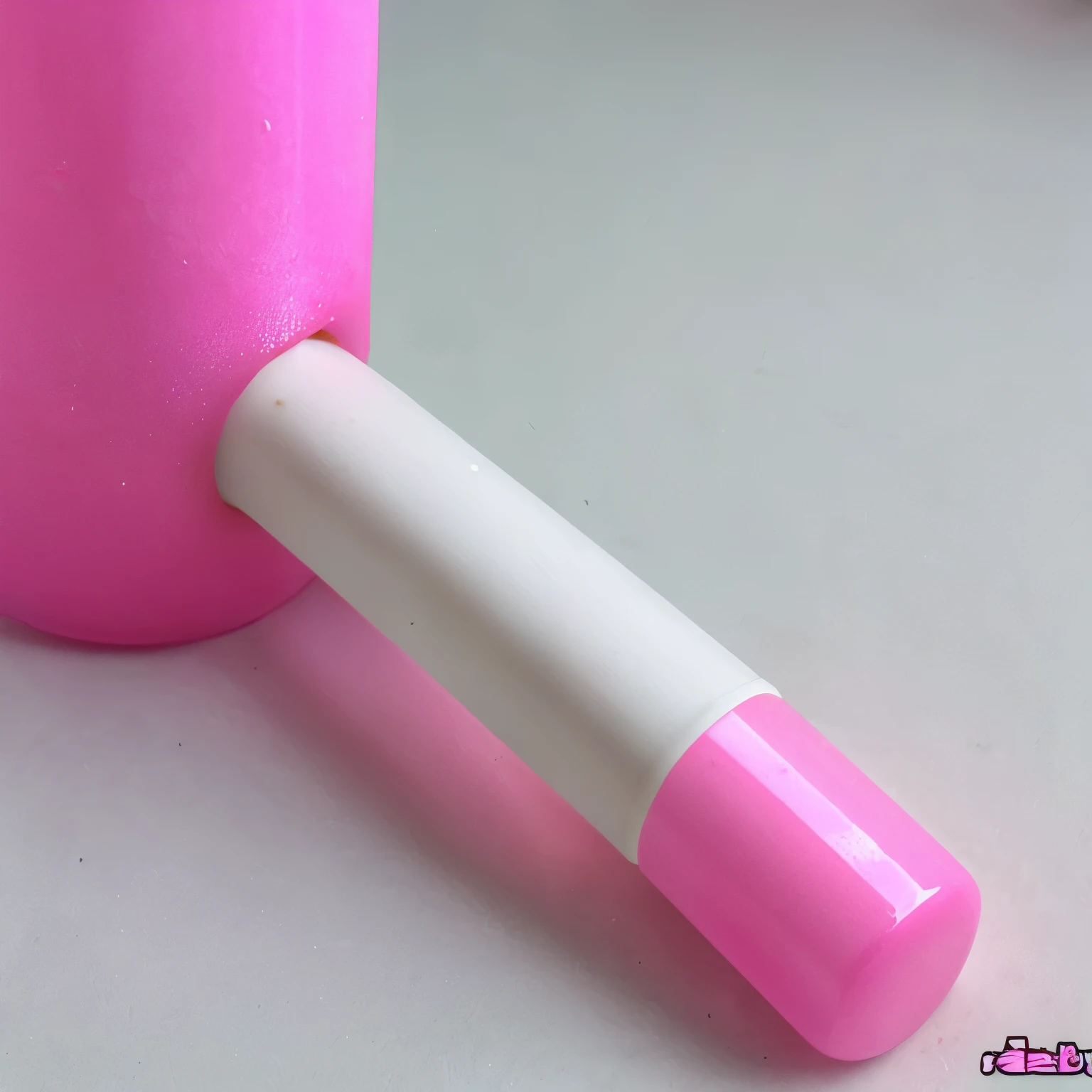 pink dildo、Angle from slightly below