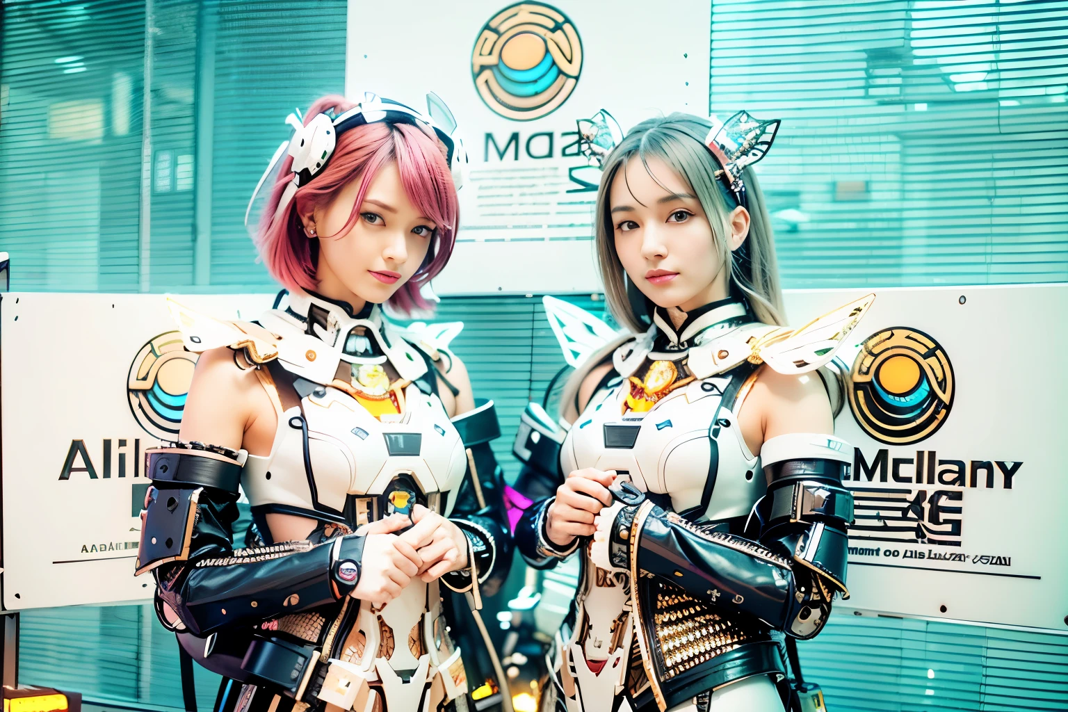 (top-quality:1.2, masterpiece)、ultra high resolution、extremely ultra surrealism, (Photorealsitic:1.4)、Raw photo、(Steampunk Battle Cyborg fallen angel)、large wings made of metal、black porcelain body、red hair、glowy skin、1 Cyborg girl、(mechanical frame:1.3), (japanese girl:1.2), extremely cute face, ((super realistic details))、portrait、globalillumination、Shadow、octan render、8K、ultrasharp、character edge light、Details of complex ornaments、Acrylic Clear Cover、Sumerian details、Hydraulic cylinder、Small LED lamp、highly intricate detail、Realistic light、a purple eye、radiant eyes、Facing the camera、neon details、cowboy shot、Futuristic headgear、About Cyberpunk