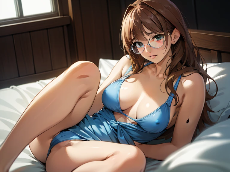 (best quality,highres:1.2),ultra-detailed,(realistic:1.37)
A naked young sexy girl sitting on the lap of a middle-aged man with sunglasses and a mustache wearing a swimsuit sitting on the bed. The girl has beautiful detailed eyes, beautiful detailed lips, and an extremely detailed face. The girl is radiating passion and desire in her expression. The lighting in the room is dim, creating a sensual atmosphere. The overall image should have a sexy and passionate vibe, with vivid colors and bokeh effects.