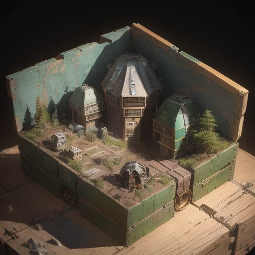6598年Mars realistic model, (bifurcation, original photo, best quality, masterpiece:1.4),SteampunkCyberpunk6820 City,(CyberpunkMars light:1.3), Mars (related to land),(in a small nature box:1.3),Isometric, small nature, landscape on foundation,landscape,