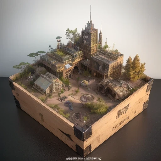 6598年Mars realistic model, (bifurcation, original photo, best quality, masterpiece:1.4),SteampunkCyberpunk6820 City,(CyberpunkMars light:1.3), Mars (related to land),(in a small nature box:1.3),Isometric, small nature, landscape on foundation,landscape,