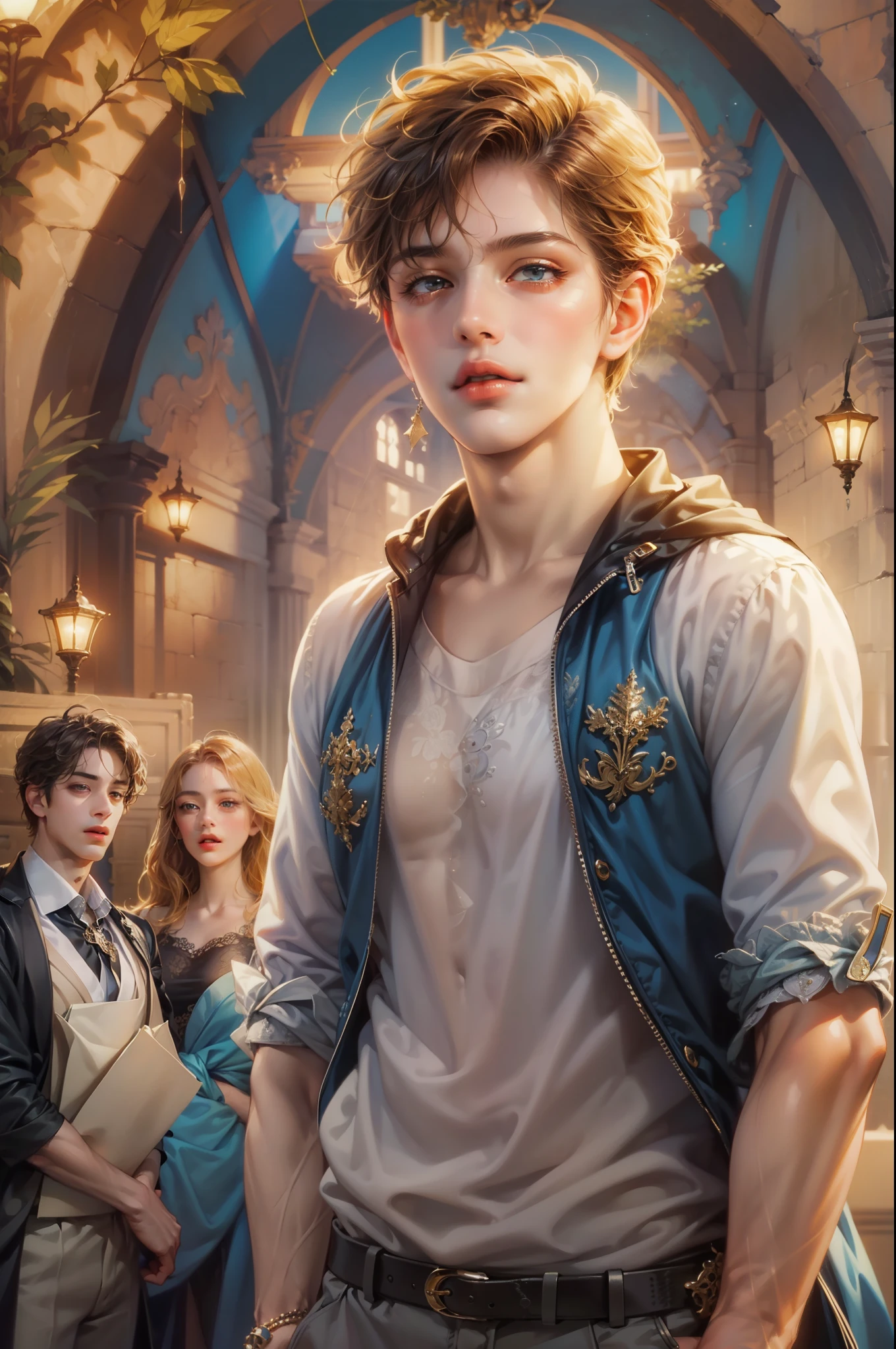(masterpiece, top quality, best quality, official art, beautiful and aesthetic:1.2), boy, handsome, extreme detailed faces, (fractal art:1.3), colorful, highest detailed, (perfect face), shiny skin, HDR, cantarella, extremely detailed surroundings, 
