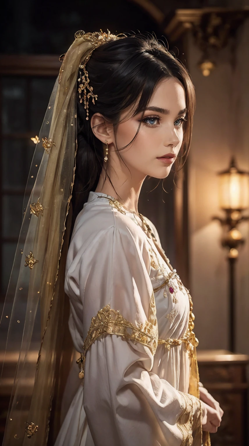zrpg style, from_side from_Underneath a beautiful scary woman made of water (expression of sadness:1.2) woman with (long water hair:1.2) 水from立ち上がる苔の煙の蔓、fireflies stirring the water、Midnight Moonlight、Backlight (masterpiece:1.2) (highest quality) (be familiar with) (Complex) (8K) (HDR) (wallpaper) (cinematic lighting) (sharp focus)