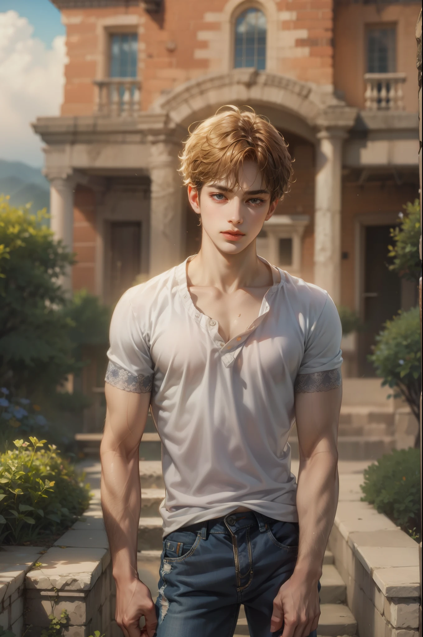 (masterpiece, top quality, best quality, official art, beautiful and aesthetic:1.2), boy, handsome, extreme detailed faces, (fractal art:1.3), colorful, highest detailed, (perfect face), shiny skin, HDR, cantarella, extremely detailed surroundings, 