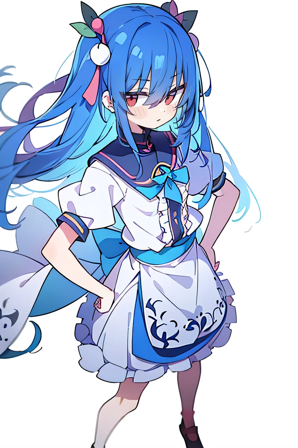 (masterpiece),best quality, expressive eyes, perfect face, 1girl,
Put your hands on your waist,fair, Gorgeous,Japanese cartoons,girl,lola,Hina Angel, blue hair, blue haired, floating clothes,Grab your waist, Grab your waist, hands on hips , hands on hips,sit, sit on ground, Legs on the ground, flat chest