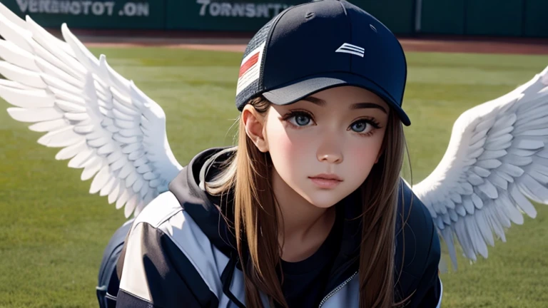 One angel in a baseball cap.