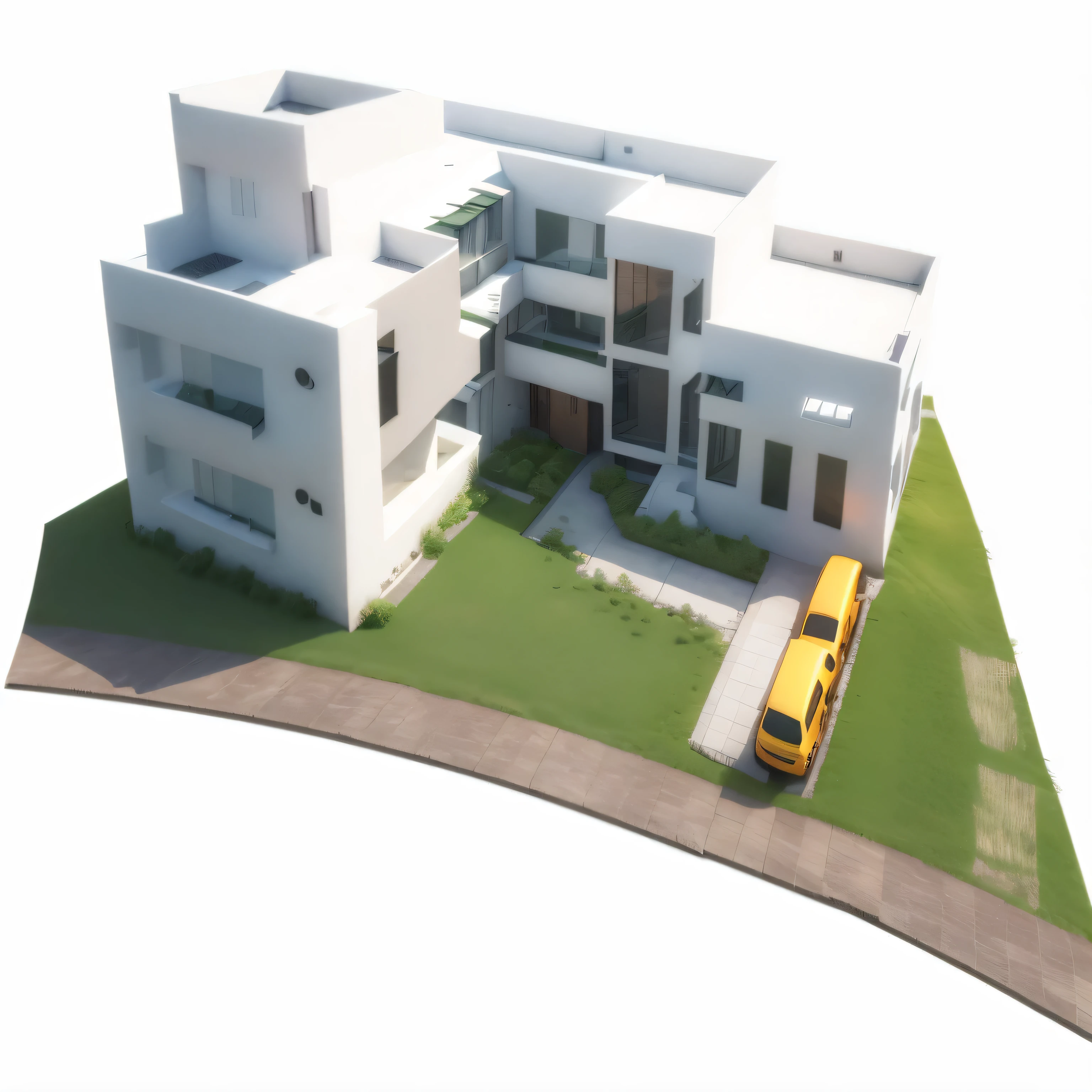 A house viewed from the Arav point of view,There is a car parked in front, Isometric view!!!!, Complex 3D rendering, Complex 3D rendering, 3D rendering, 3D rendering model, 3D rendering, 3D rendering, 3D rendering, 3D final rendering, 3D final rendering, Highly detailed 3D rendering, Highly detailed 3D rendering
