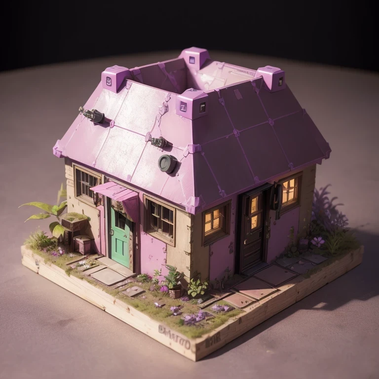 Purple pink series 6598 Mars realistic model, (bifurcation, original photo, best quality, masterpiece:1.4),SteampunkCyberpunk6820 City,(CyberpunkMars light:1.3), Mars (related to land),(in a small nature box:1.3),Isometric, small nature, landscape on foundation,landscape,