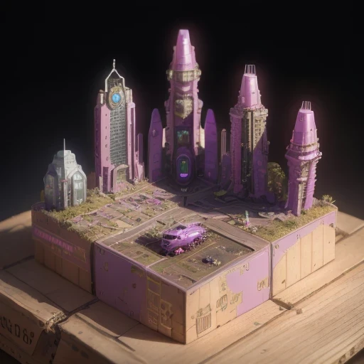 Purple pink series 6598 Mars realistic model, (bifurcation, original photo, best quality, masterpiece:1.4),SteampunkCyberpunk6820 City,(CyberpunkMars light:1.3), Mars (related to land),(in a small nature box:1.3),Isometric, small nature, landscape on foundation,landscape,