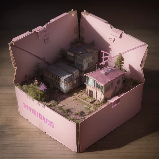 Mauve pink series 6598 Mars realistic model, (bifurcation, original photo, best quality, masterpiece:1.4),SteampunkCyberpunk6820 City,(CyberpunkMars light:1.3), Mars (related to land),(in a small nature box:1.3),Isometric, small nature, landscape on foundation,landscape,
