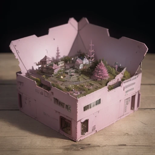 Mauve pink series 6598 Mars realistic model, (bifurcation, original photo, best quality, masterpiece:1.4),SteampunkCyberpunk6820 City,(CyberpunkMars light:1.3), Mars (related to land),(in a small nature box:1.3),Isometric, small nature, landscape on foundation,landscape,