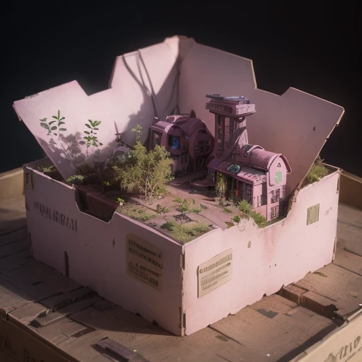Mauve pink series 6598 Mars realistic model, (bifurcation, original photo, best quality, masterpiece:1.4),SteampunkCyberpunk6820 City,(CyberpunkMars light:1.3), Mars (related to land),(in a small nature box:1.3),Isometric, small nature, landscape on foundation,landscape,
